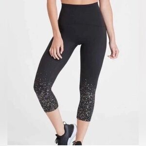 SPANX Black Sparkle Women's Leggings w/ Confetti Details